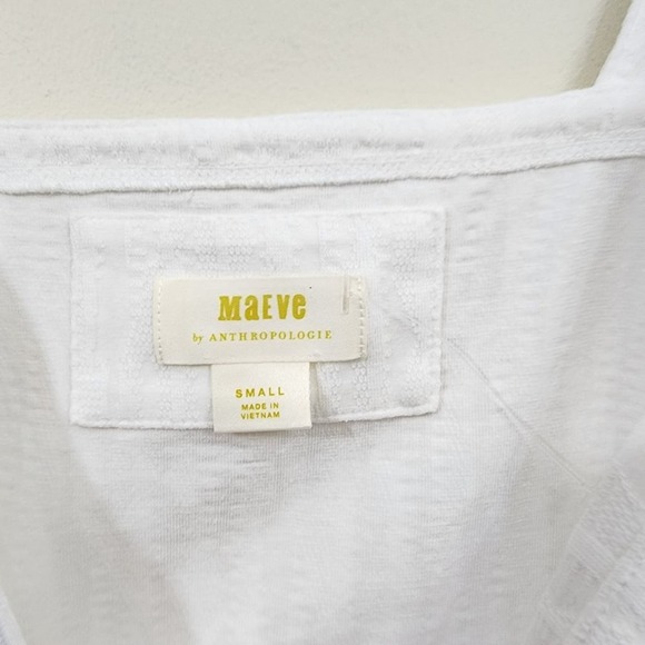Anthropologie Maeve white woven button detail tank top size small - Picture 3 of 5
